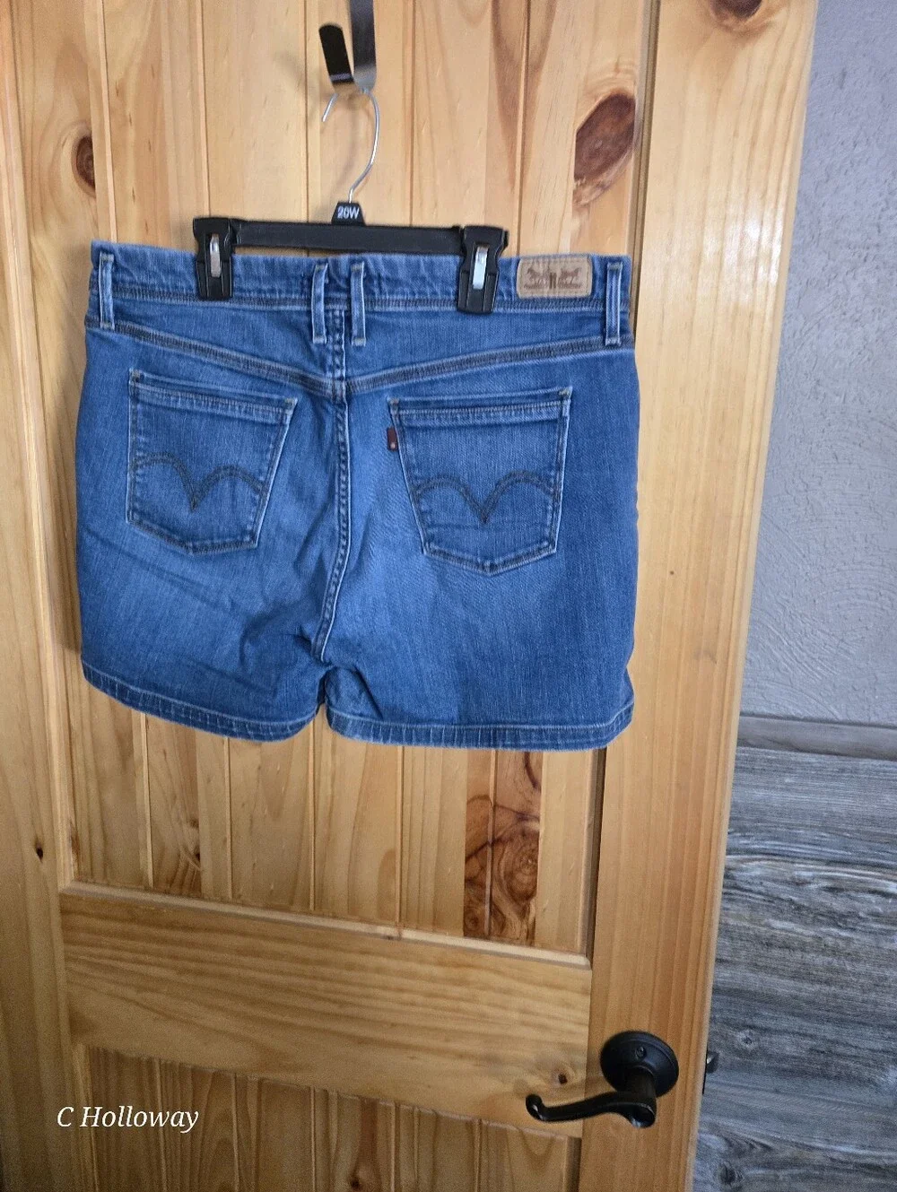 Levi's Womens Blue Denim Shorts Stretch 5-Pocket Size 12